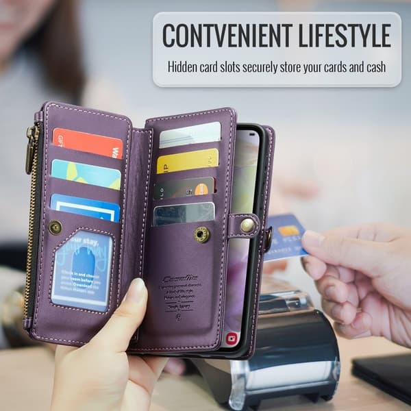 CASEME Plånboksfodral Konstläder för Samsung Galaxy A35 5G - Lila