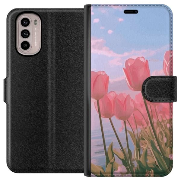 Pungcover til Motorola Moto G41 med lyserøde tulipaner