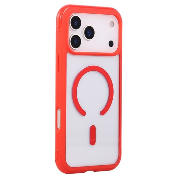 Mobilskal till iPhone 17 Pro MagSafe TPU+PC Transparent - Röd Röd