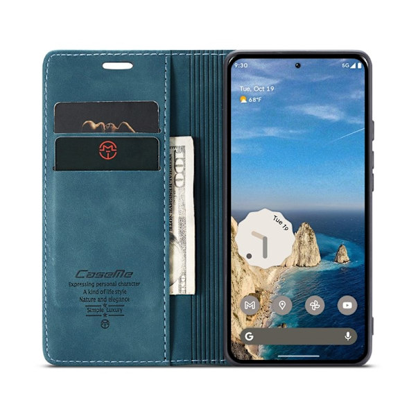 CASEME 013 Series Google Pixel 10 Pro Plånboksfodral Konstläder Blå
