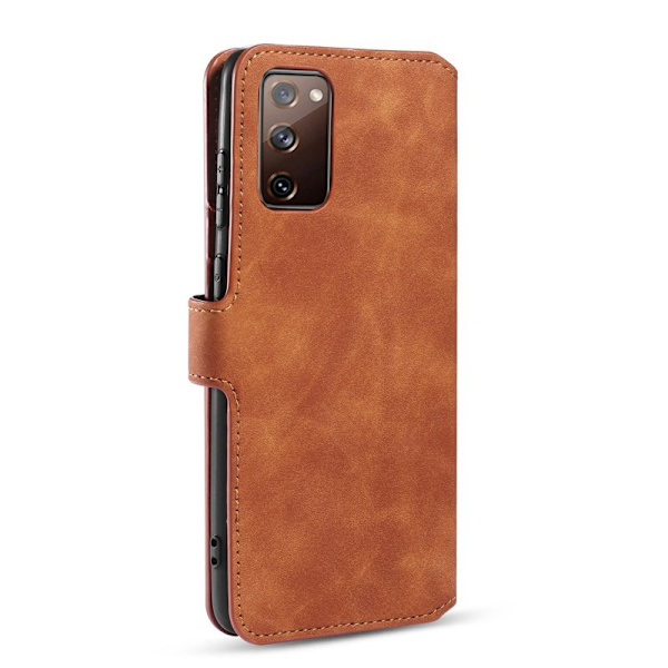 DG.MING Samsung Galaxy S20 FE Plånboksfodral Retro Konstläder Brun