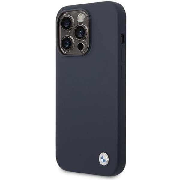 BMW Mobilskal till iPhone 14 Pro Magsafe Silicone Metal Logo -Navy