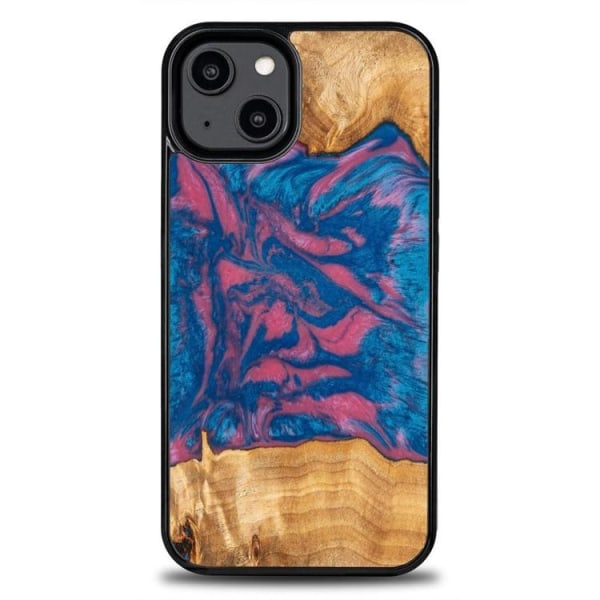Bewood iPhone 14 mobiltaske Wood Resin - Pink/Blå
