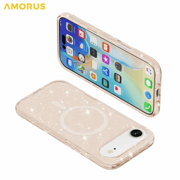 AMORUS Mobilskal till iPhone Air Magsafe Glitter Powder PC + TPU - Guld Guld