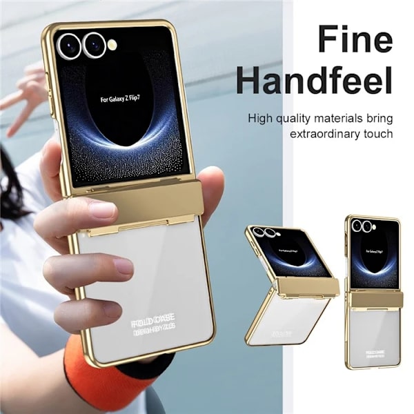 Mobilskal till Galaxy Z Flip7 Electroplating PC Folding - Guld Guld