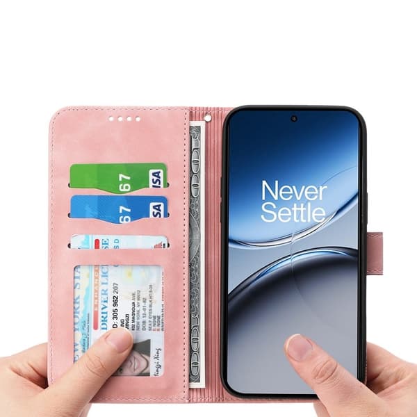DIERFENG DF-03 för OnePlus Nord 4 Plånboksfodral Konstläder - Rosa