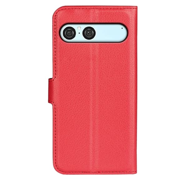 Sony Xperia 10 VII Konstläder Plånboksfodral Litchi Texture - röd Röd