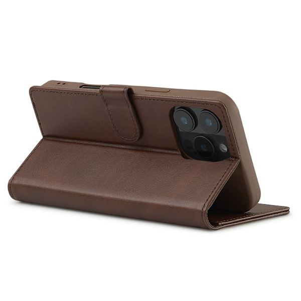LC.IMEEKE iPhone 16 Pro Max Plånboksfodral Konstläder - Brun