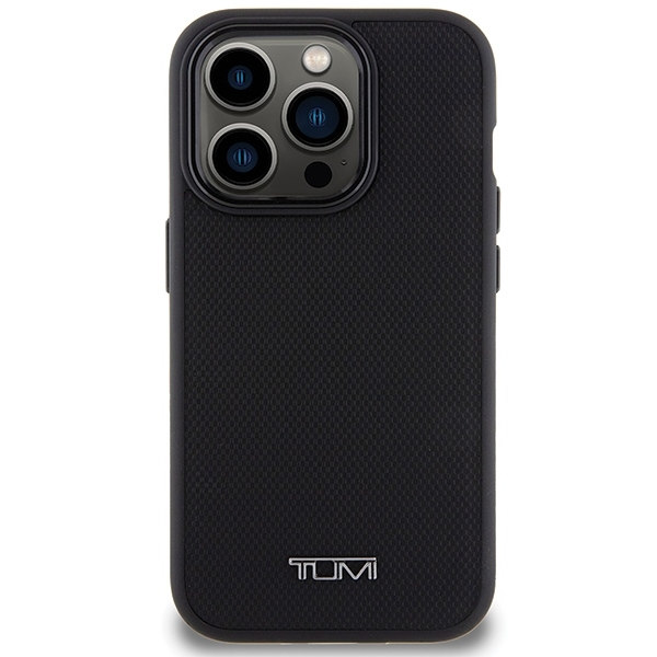 Tumi Mobilskal till iPhone 15 Pro MagSafe Leather Ballistic Pattern - Svart