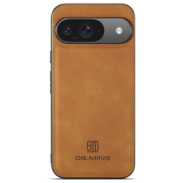 DG.MING Mobilskal till Google Pixel 9 Pro PU Läder Hybrid - Brun