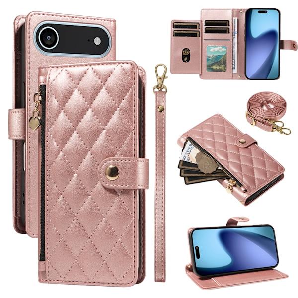 iPhone Air Plånboksfodral Rhombus Läder - Roséguld Roséguld