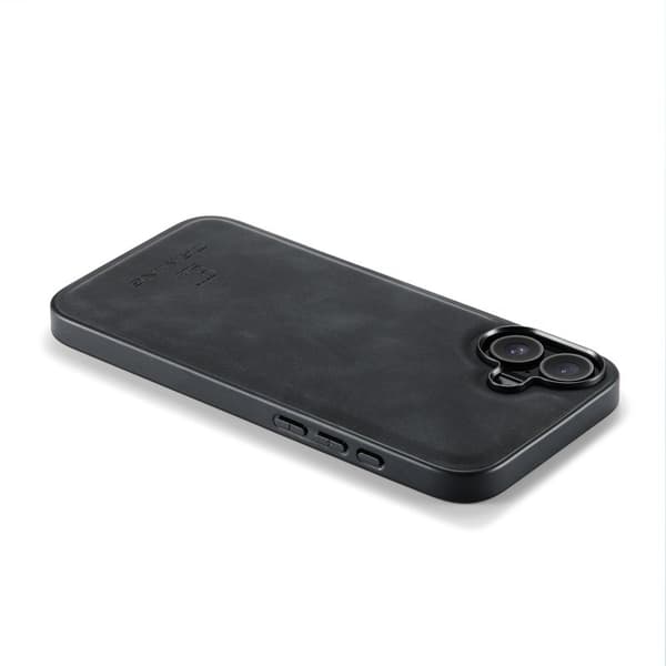 DG.MING Mobilskal till iPhone 17 PU Läder PC + TPU Hybrid - Svart