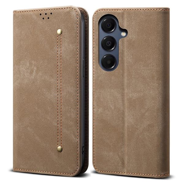 Mobilskal för Samsung Galaxy S26 Plus Konstläder Stativ - Khaki