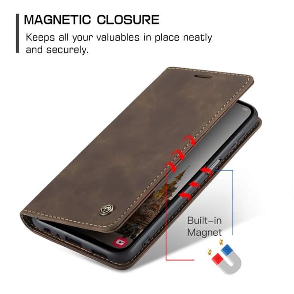CASEME 013 Series Samsung Galaxy A15 5G Konstläder Plånboksfodral - Brun