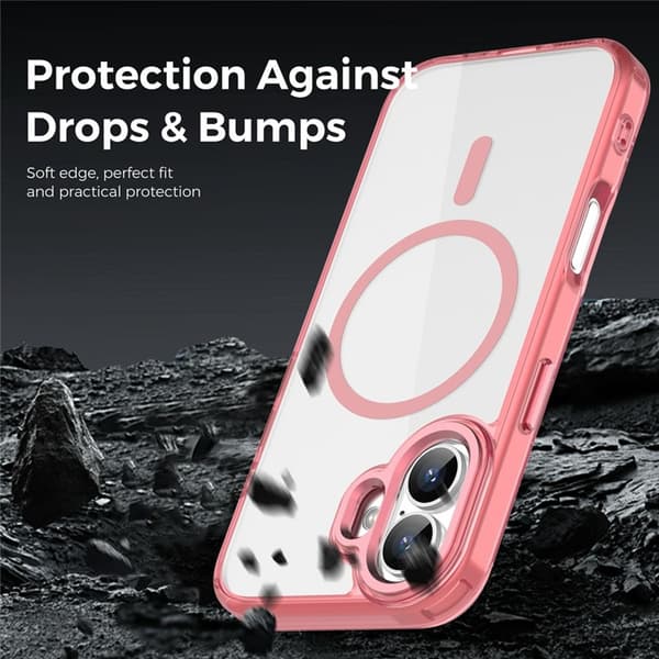Mobilskal till iPhone 17 MagSafe TPU+PC Transparent - Rosa Rosa