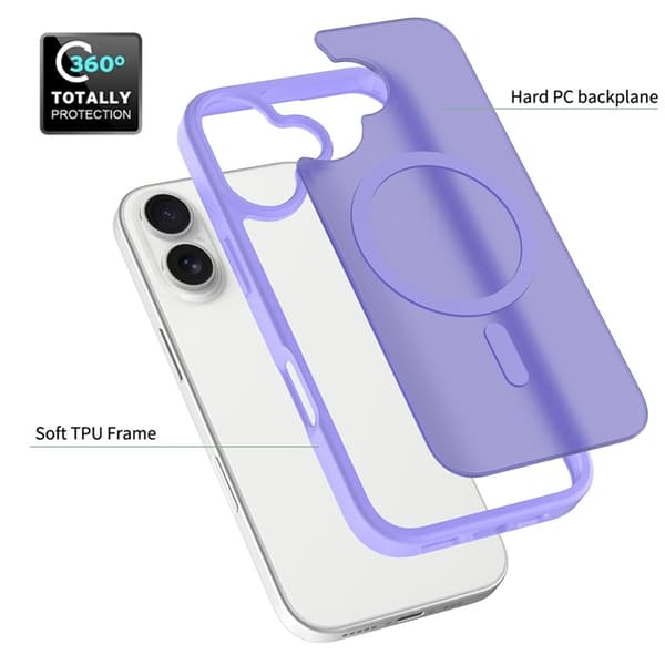 Mobilskal till iPhone 17 MagSafe Acrylic Skin Touch - Lila Lila