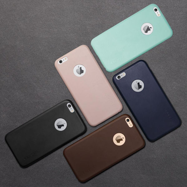 SPIGEN Leather Fit Skal till Apple iPhone 6(S) Plus - Brun Brun