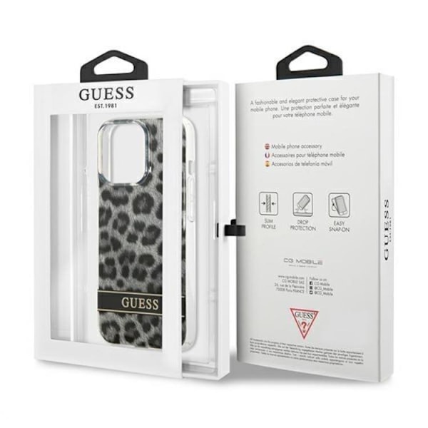 Guess iPhone 13 Pro Mobilskal Leopard - Grå