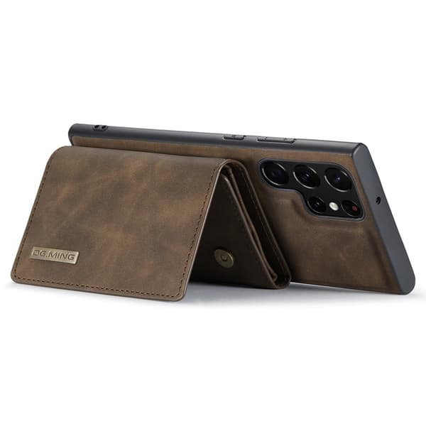 DG.MING 2-in-1 Plånboksfodral Samsung Galaxy S22 Ultra - Brun