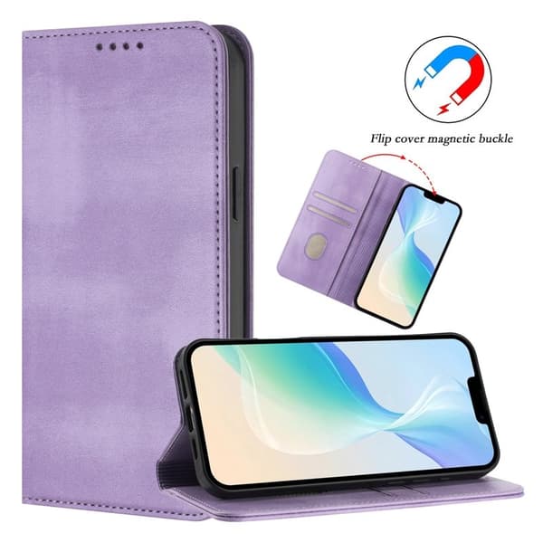 Samsung Galaxy A55 5G Plånboksfodral Retro Textur RFID-Skydd - Lila