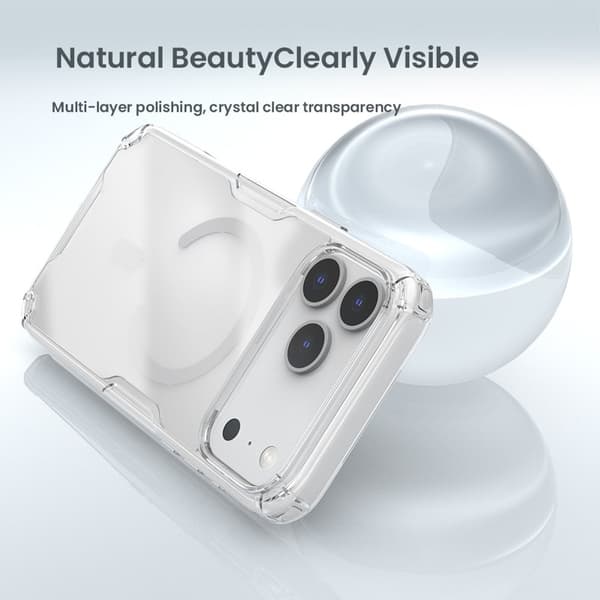 NILLKIN Nature Pro Series Mobilskal till iPhone 17 Pro MagSafe Klar Grå