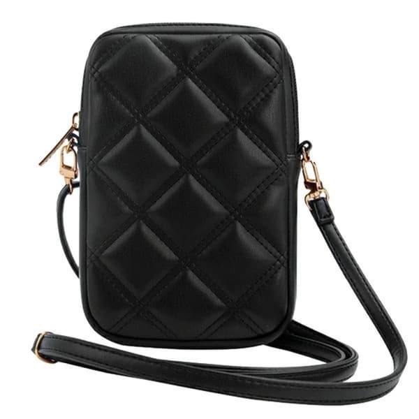 Guess Mobilväska Zip Quilted 4G - Svart Black