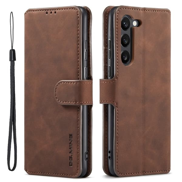 DG.MING Samsung Galaxy S23+ Retro Plånboksfodral Konstläder - Brun