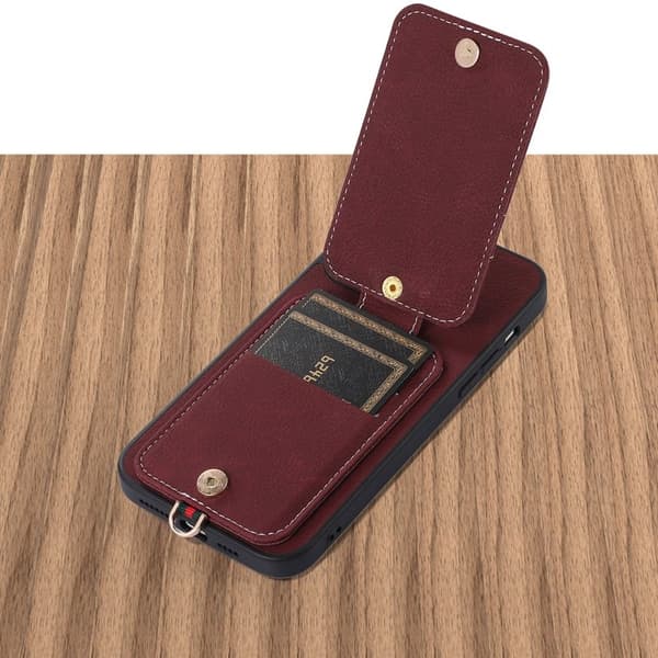 ABEEL Style 02 Kickstand Mobilskal för iPhone 15 Pro Max - Purplish Röd