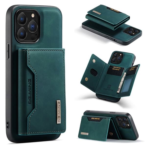 DG.MING M2 Series Mobilskal till iPhone 16 Pro PU+PC+TPU - Grön