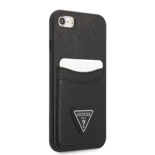 Guess iPhone 7/8/SE (2020/2022) Mobilskal Saffiano Triangle Svart