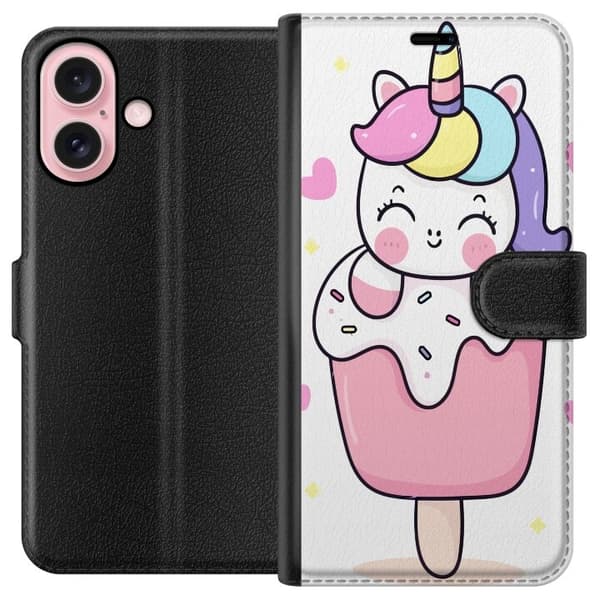 Pung Taske til Apple iPhone 16 med Happy Unicorn