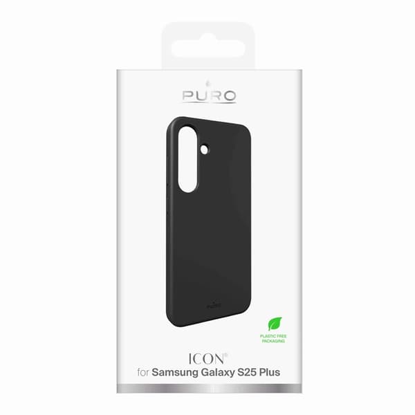 Puro Telefontaske til Galaxy S25 Plus Icon Silikone - Sort Black
