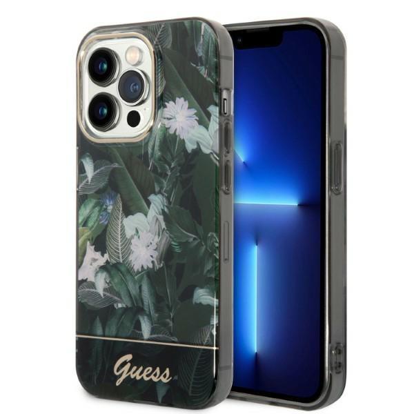 GUESS iPhone 14 Pro Cover Jungle Collection - Grøn