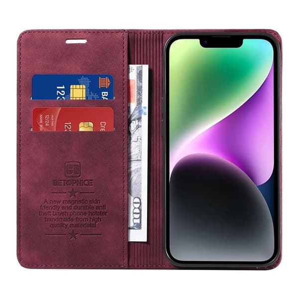 BETOPNICE Sony Xperia 1 VII Plånboksfodral Konstläder RFID-Skydd - Röd Röd