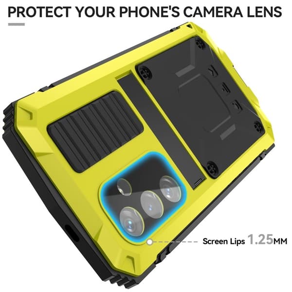 R-JUST Mobilskal till Galaxy S24 Shockproof PC+Silicone Metall Gul