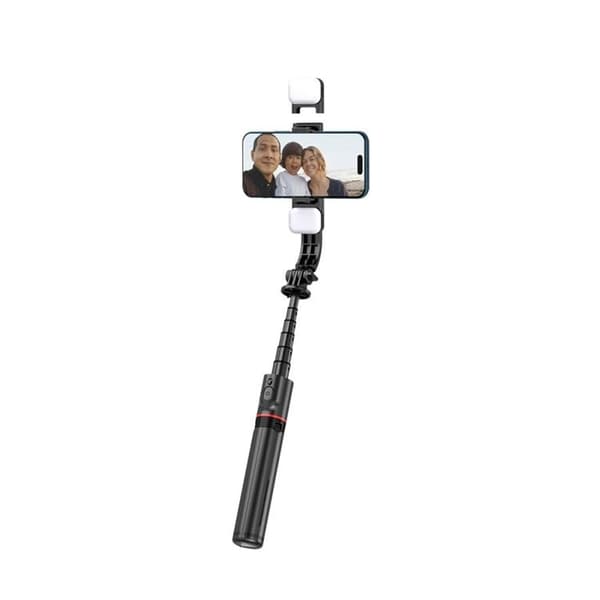 Tech-Protect Bluetooth Selfie Stick Tripod Med LED Light L05S - Svart Svart
