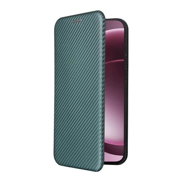 OnePlus 15 Plånboksfodral Carbon Fiber Drop-Proof Konstläder - Grön Grön