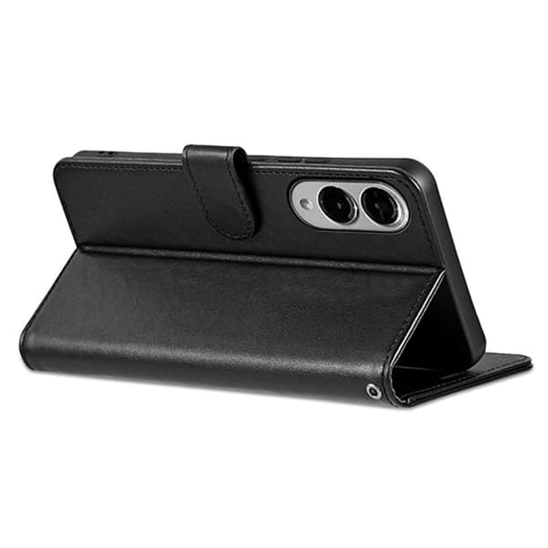 AZNS Samsung Galaxy S25 Edge Plånboksfodral Anti-Scratch Konstläder - Svart