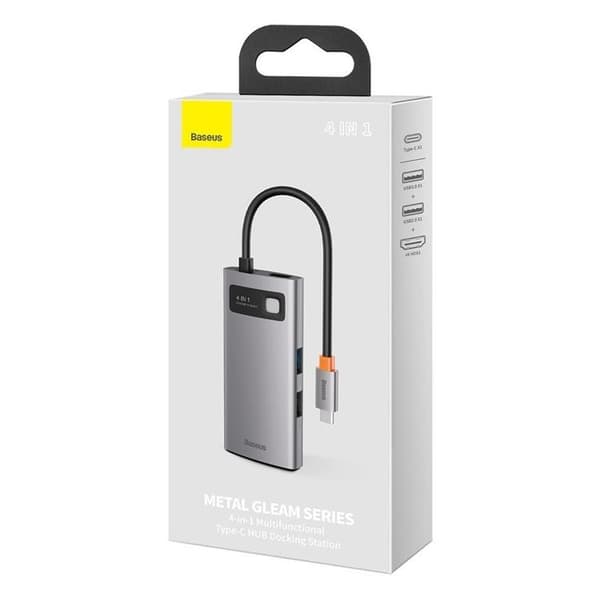 Baseus 4in1 Multifunktionell HUB USB-C 100 W - Grå