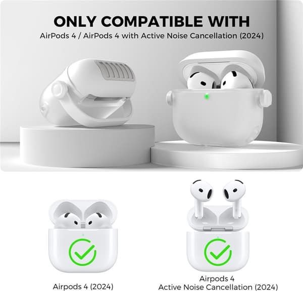 AHASTYLE AirPods 4 Mobilskal Silikon WG174 - Vit Vit