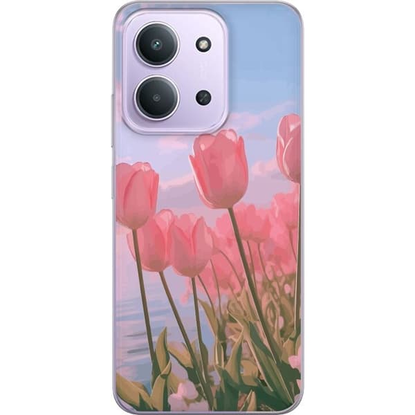 Mobilskal till Xiaomi Redmi 15C med Rosa Tulpaner