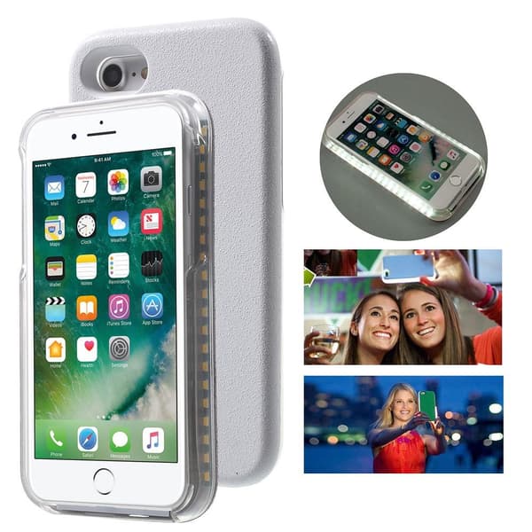 Selfie Illuminated LED Skal till iPhone 7/8/SE 2020 - Vit Vit