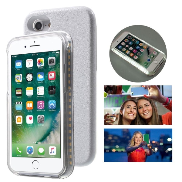 Selfie LED-cover med lys til iPhone 7/8/SE 2020 - Hvid White