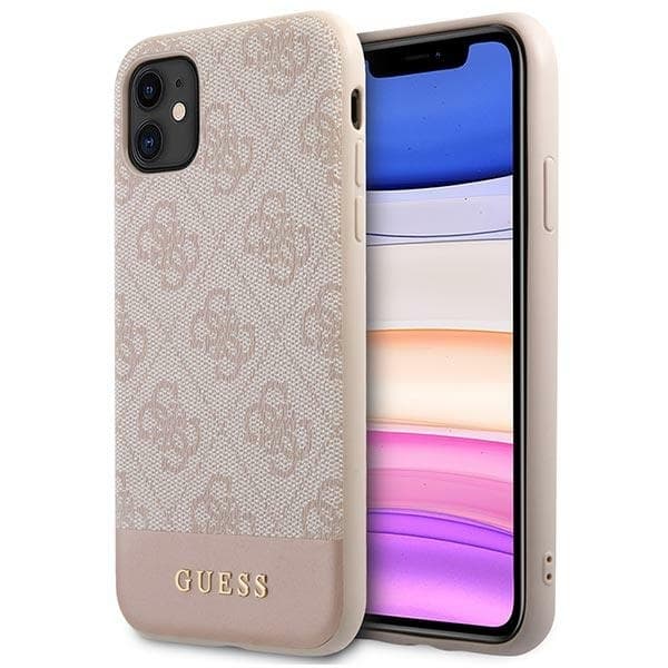 Guess Telefontaske til iPhone 11/Xr MagSafe 4G Stripe Collection - Lyserød