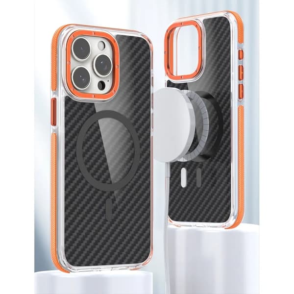 Telefontaske til iPhone 17 Pro Magsafe Fiber - Orange Orange