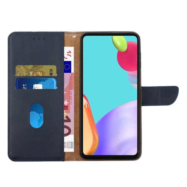 Samsung Galaxy S26 Ultra Plånboksfodral Äkta Läder Nappa Textur - Blå