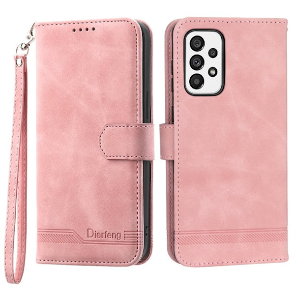 DIERFENG DF-03 Plånboksfodral för Samsung Galaxy A73 5G - Konstläder - Rosa