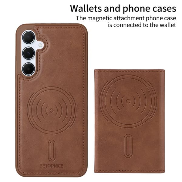 BETOPNICE Samsung Galaxy A55 5G Plånboksfodral Konstläder - Brun