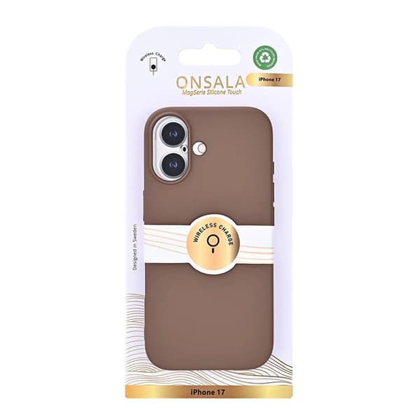 ONSALA Telefontaske til iPhone 17 med silikonefølelse - Chokolade Brun