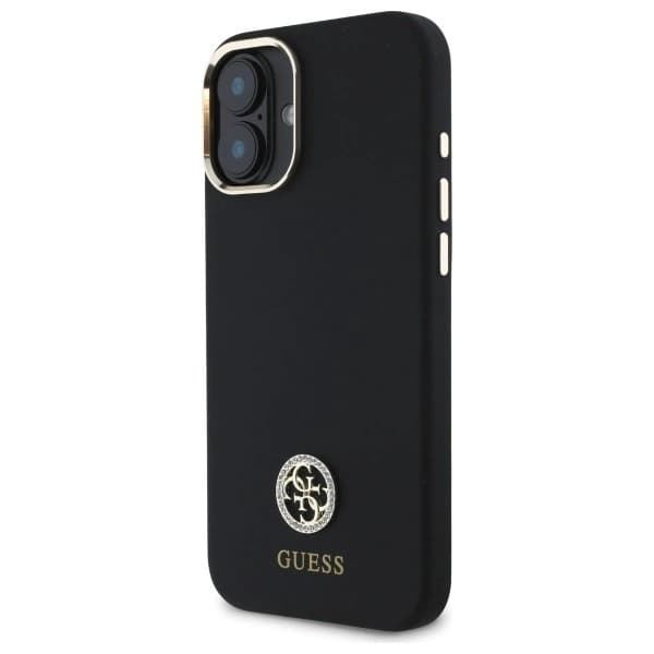 Guess Mobilskal till iPhone 16 Silikon Logo Strass 4G - Svart Svart